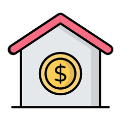 Cash Of Living Line Color Icon