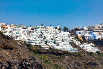 Naklejka premium From the Way between Imerovigli and Thera on Beautiful Santorini, Greece