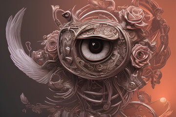 Mechanical Owl and Roses
