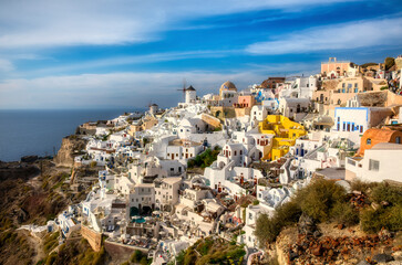 Fototapeta na wymiar The Beautiful Village of Oia on Santorini, Greece