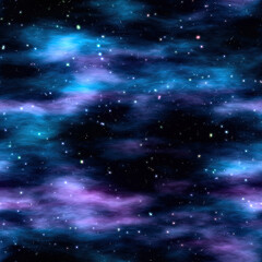 Obraz premium Seamless blue purple Starry Nebula Sky 