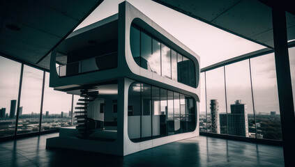 Modern and minimalist home design, generative ai