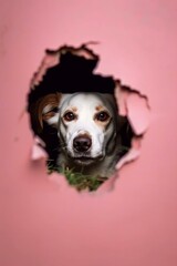  the dog poked his nose out through the hole Generative AI