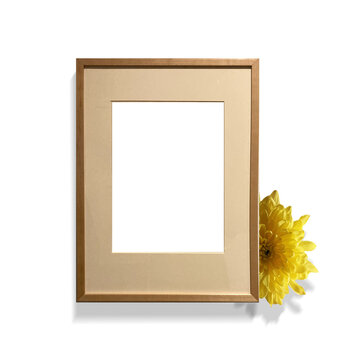 wooden picture frame with flower