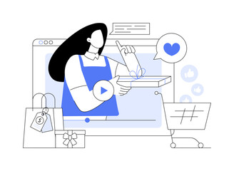 Shopping sprees video abstract concept vector illustration.