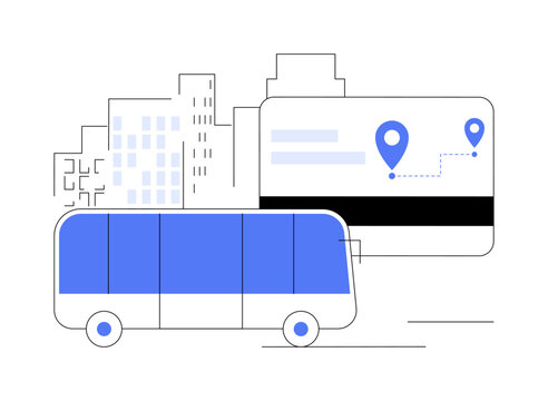 Public transport travel pass card abstract concept vector illustration.