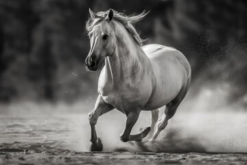 Obraz premium horse in black and white. Generative AI