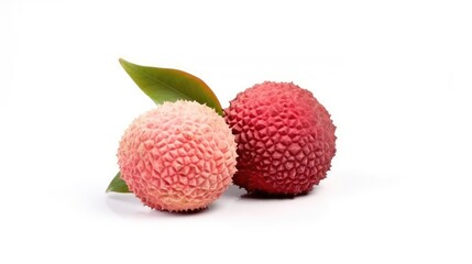 Lychee fruit isolated on white background created with generative AI technology