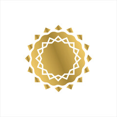 simple mandala ornament with a combination of gold outline and fill. flat design style. suitable for background templates, frames, medals, name cards, invitations, banners, flyers, etc. design templat