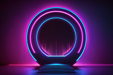 blue and pink futuristic neon background
