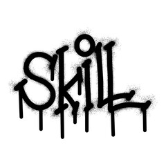 graffiti skill text with black spray paint