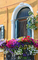 Fototapeta na wymiar window with flowers in Italy