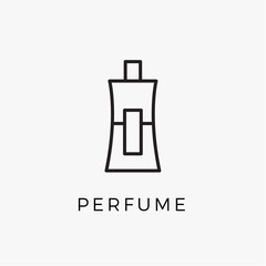 Perfume bottle line icon vector fragrance linear spray art cosmetic flat icon. Perfume illustration scent bottle design deodorant.
