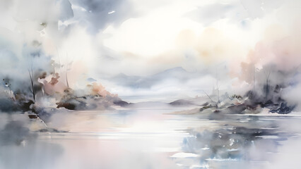 Watercolor Dreamscape: A delicate, ethereal watercolor painting  Generative AI
