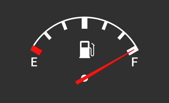 Fuel indicators gas meter. Gauge vector tank full icon. Car dial petrol gasoline dashboard