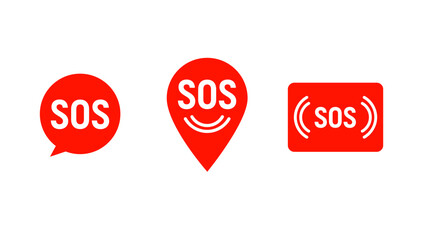 Sos icon emergency alarm button. SOS sign symbol lifebuoy rescue isolated marker