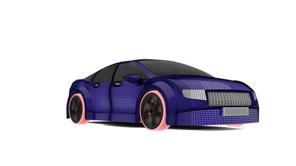 Naklejka premium 3d car wireframe isolated on white background
