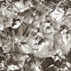 Seamless tillable crumbled foil silver and gold color paper background pattern. Shiny background design for any project for print or digital media.
