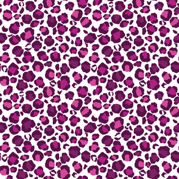 Fuchsia Leopard Print Seamless Pattern - Wild animal print repeating pattern design