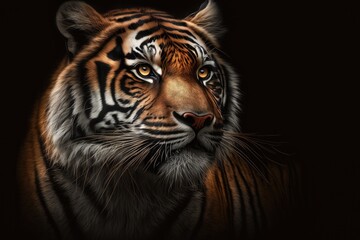Fototapeta premium A beautiful tiger in its natural environment Generative AI
