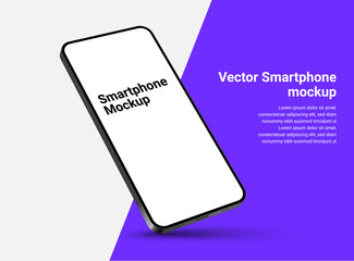 Phone mockup isolate 3d vector screen device template. Cellphone app mock up realistic telephone background design banner