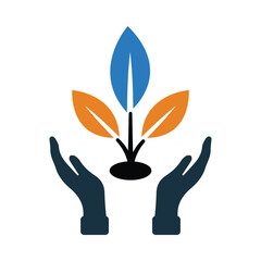 tree, leaf, hand, care, plant care icon