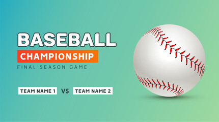 Baseball flyer poster template tournament invitation. Baseball background advertising design banner