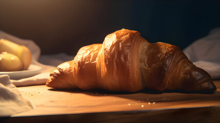 croissant on a table