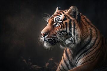 Obraz premium A beautiful tiger in its natural environment Generative AI