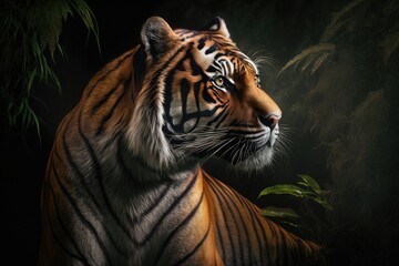A beautiful tiger in its natural environment Generative AI