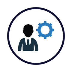 gear, wheel, man, administration icon