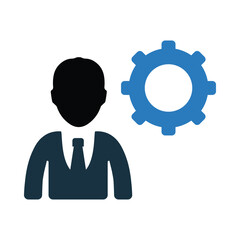 gear, wheel, man, administration icon