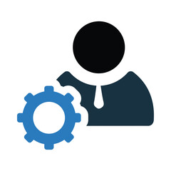 gear, wheel, man, administration icon