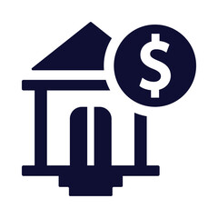 money, bank, building , institution, bank icon