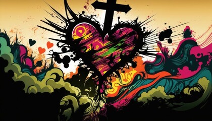 vibrant colors and design of Cross for Worshipping