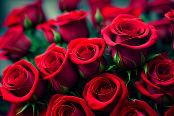 Fresh beautiful red rose background wallpaper