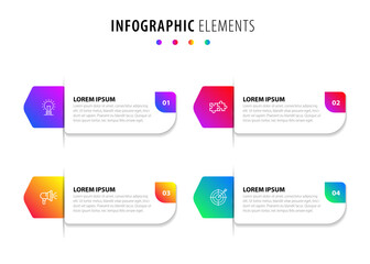 Vector infographic template. Business concept with 4 options. For content, diagram, flowchart, steps, parts, timeline infographics, workflow, chart.
