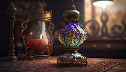 Fototapeta na wymiar illustration of arabic lamp.