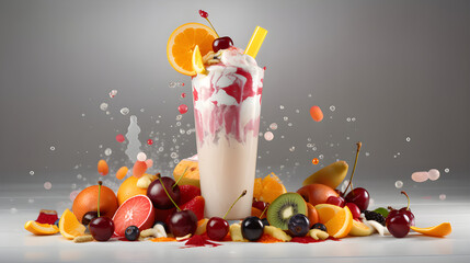 milkshake with fruits