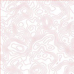 Fototapeta premium Topographic background and texture, monochrome image. 3D waves, White wave paper curved reliefs abstract background, Abstract topographic contours map background, Vector contour topographic map.