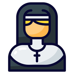 nun icon. vector illustration for web, computer and mobile app. filled line style icon