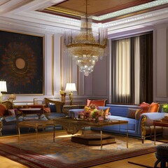 A living room with a traditional design and a touch of elegance2, Generative AI