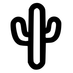 black and white of cactus icon