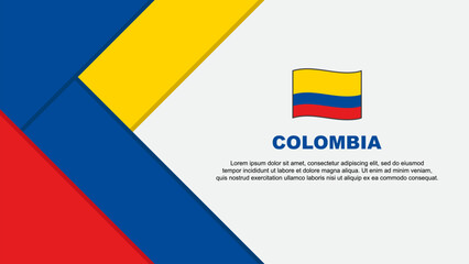 Colombia Flag Abstract Background Design Template. Colombia Independence Day Banner Cartoon Vector Illustration. Colombia Illustration