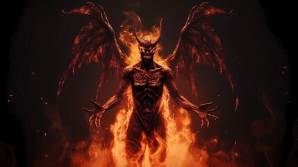 Fototapeta premium A scary demon, devil or monster. Generative AI.