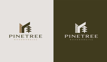 Woodwork Capenter Industry Woodwork Handyman Wood House Builder Logo Design. Universal creative premium symbol. Vector sign icon logo template. Vector illustration