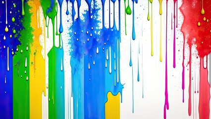 Fototapeta premium Multicolored paint stains on a white background