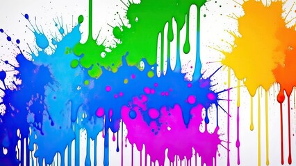 Fototapeta premium Multicolored paint stains on a white background