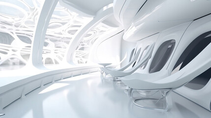 Space station interior. generative AI	
