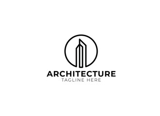 Minimalist Architecture, Building, Construction logo design template. 